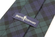 Payne Stewart's Personal 'Payne Stewart' with Gold Silhouette Logo Necktie - Purple/Green/Black