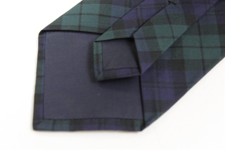 Payne Stewart's Personal 'Payne Stewart' with Gold Silhouette Logo Necktie - Purple/Green/Black