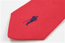Payne Stewart's Personal 'Payne Stewart' with Navy Silhouette Logo Necktie - Red