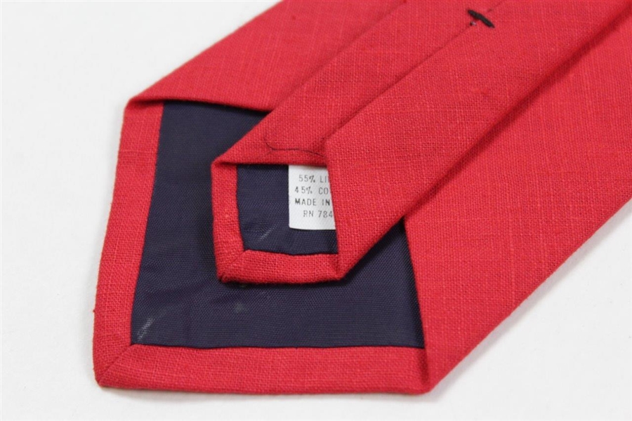 Payne Stewart's Personal 'Payne Stewart' with Navy Silhouette Logo Necktie - Red