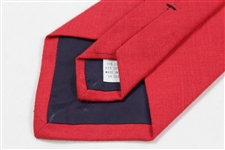 Payne Stewart's Personal 'Payne Stewart' with Navy Silhouette Logo Necktie - Red