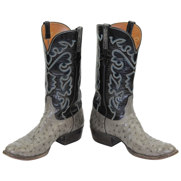 Payne Stewart's Personal Lucchese Handmade Full Quill Ostrich Western Boots - Size 11 1/2