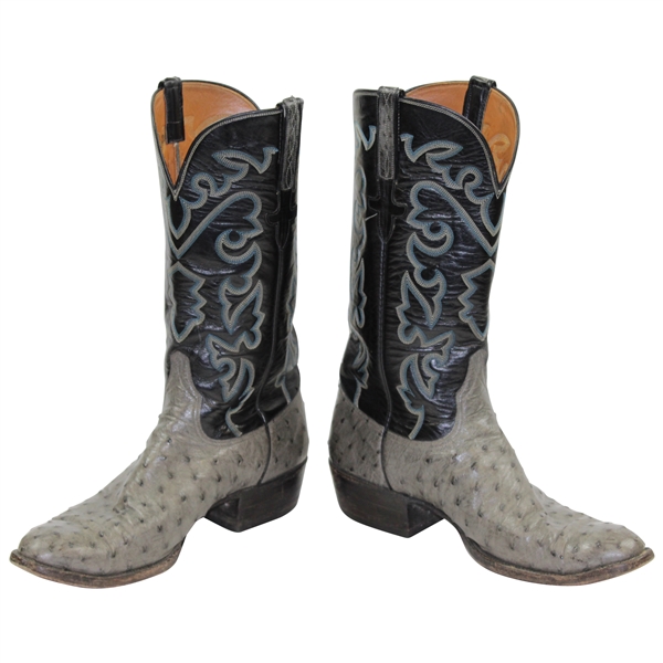 Payne Stewarts Personal Lucchese Handmade Full Quill Ostrich Western Boots - Size 11 1/2