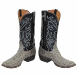 Payne Stewarts Personal Lucchese Handmade Full Quill Ostrich Western Boots - Size 11 1/2