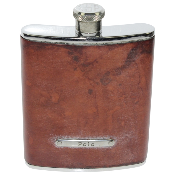 Payne Stewart's Personal POLO Leather & Stainless Steel 6oz Flask with Engraved WPS Cap 