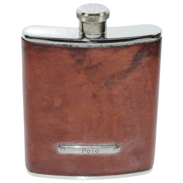 Payne Stewarts Personal POLO Leather & Stainless Steel 6oz Flask with Engraved WPS Cap 