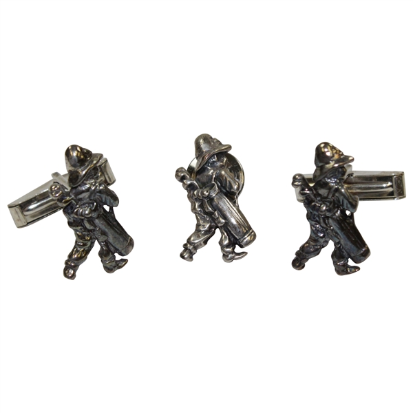 Payne Stewarts Personal Pinehurst Fiskin & Parker Golf Lad Cuff Links & Tie Pin
