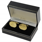 Payne Stewarts 18ct Gold Hall Marked Smurfit European Open Cuff Links in Original Box