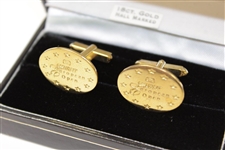 Payne Stewart's 18ct Gold Hall Marked Smurfit European Open Cuff Links in Original Box