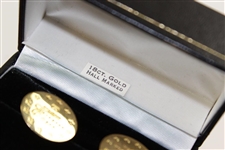 Payne Stewart's 18ct Gold Hall Marked Smurfit European Open Cuff Links in Original Box