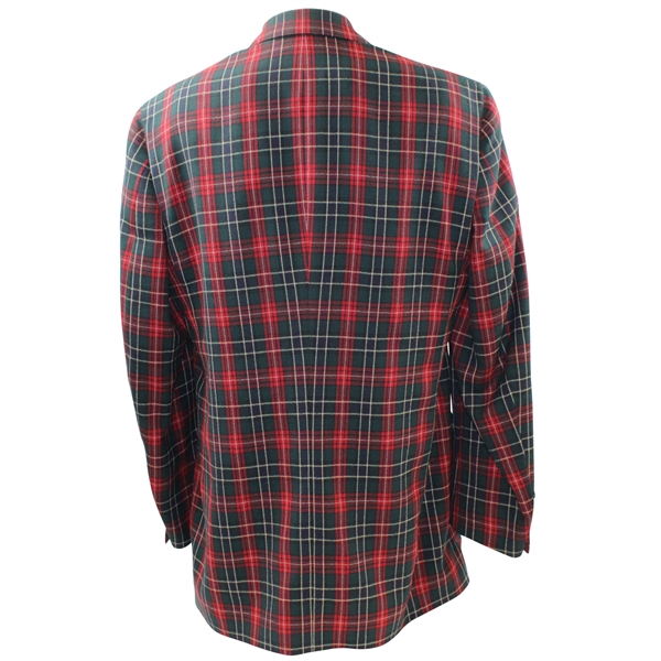 Payne Stewart's Personal Red/Green/Navy Plaid 'Payne Stewart' Logo Blazer Jacket