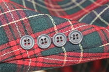 Payne Stewart's Personal Red/Green/Navy Plaid 'Payne Stewart' Logo Blazer Jacket