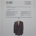 Payne Stewart's Personal Red/Green/Navy Plaid 'Payne Stewart' Logo Blazer Jacket