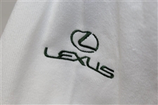 Payne Stewart's Tournament Worn Green Bay Packers Logo White V-Neck Sweater