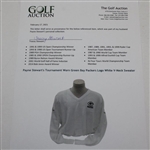 Payne Stewart's Tournament Worn Green Bay Packers Logo White V-Neck Sweater