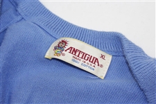 Payne Stewart's Tournament Worn Houston Oilers Logo Lt Blue V-Neck Sweater Vest