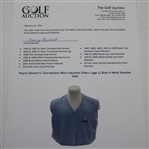 Payne Stewart's Tournament Worn Houston Oilers Logo Lt Blue V-Neck Sweater Vest