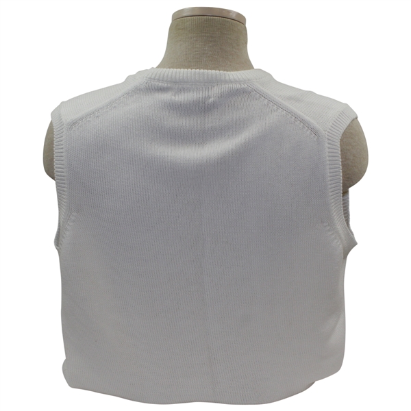 Payne Stewart's Tournament Worn New York Giants Logo White V-Neck Sweater Vest