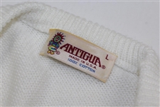 Payne Stewart's Tournament Worn New York Giants Logo White V-Neck Sweater Vest