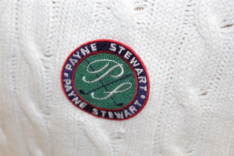 Payne Stewart's Personal PS with crossed Clubs Logo White V-Neck Woven Sweater Vest