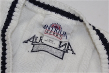 Payne Stewart's Tournament Worn NFL Shield Logo White V-Neck Button Sweater Vest
