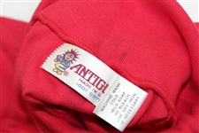 Payne Stewart's Tournament Worn NFL Shield Logo Red Long Sleeve Turtleneck
