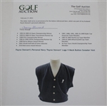 Payne Stewart's Personal Navy 'Payne Stewart' Logo V-Neck Button Sweater Vest