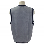 Payne Stewart's Personal Silhouette Logo Navy & White Houndstooth V-Neck Sweater Vest