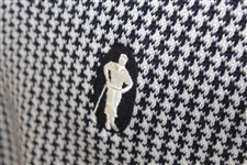 Payne Stewart's Personal Silhouette Logo Navy & White Houndstooth V-Neck Sweater Vest