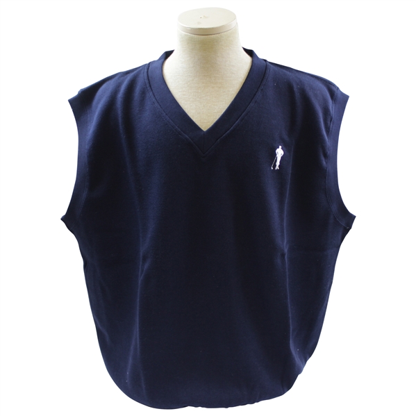 Payne Stewarts Personal Silhouette Logo Navy V-Neck Sweater Vest