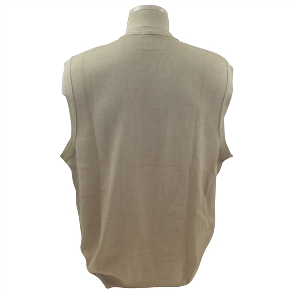 Payne Stewart's Personal Silhouette Logo Khaki V-Neck Button Sweater Vest