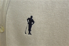 Payne Stewart's Personal Silhouette Logo Khaki V-Neck Button Sweater Vest