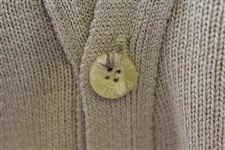 Payne Stewart's Personal Silhouette Logo Khaki V-Neck Button Sweater Vest