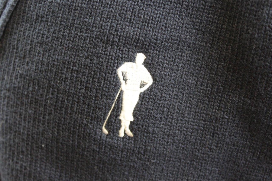 Payne Stewart's Personal Silhouette Logo Navy V-Neck Button Sweater Vest