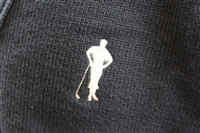Payne Stewart's Personal Silhouette Logo Navy V-Neck Button Sweater Vest