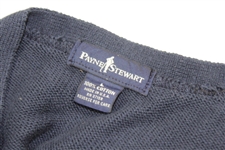 Payne Stewart's Personal Silhouette Logo Navy V-Neck Button Sweater Vest