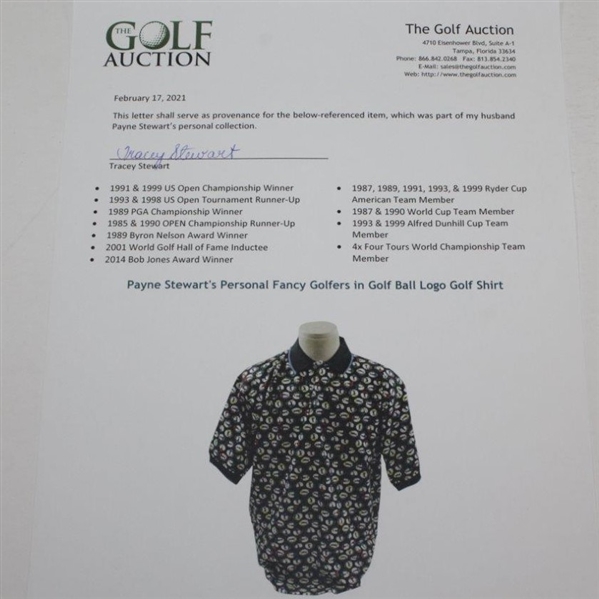 Payne Stewart's Personal Fancy Golfers in Golf Ball Logo Golf Shirt