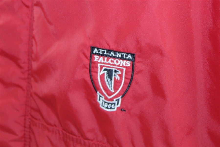 Payne Stewart's Tournament Worn Atlanta Falcons Red Gore-Tex Rain Jacket