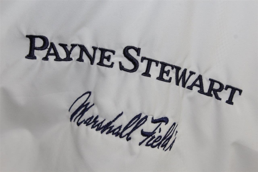 Payne Stewart's Tournament Worn PS with Crossed Clubs Logo White Crewneck Windjacket