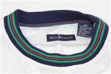 Payne Stewart's Tournament Worn PS with Crossed Clubs Logo White Crewneck Windjacket