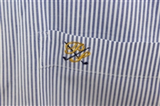 Payne Stewart's Personal PS with Crossed Clubs Logo Lt Blue Striped Button Down Dress Shirt