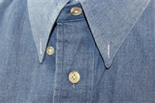 Payne Stewart's Personal PS with Crossed Clubs Logo Denim Button Down Dress Shirt