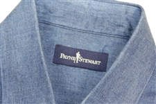 Payne Stewart's Personal PS with Crossed Clubs Logo Denim Button Down Dress Shirt