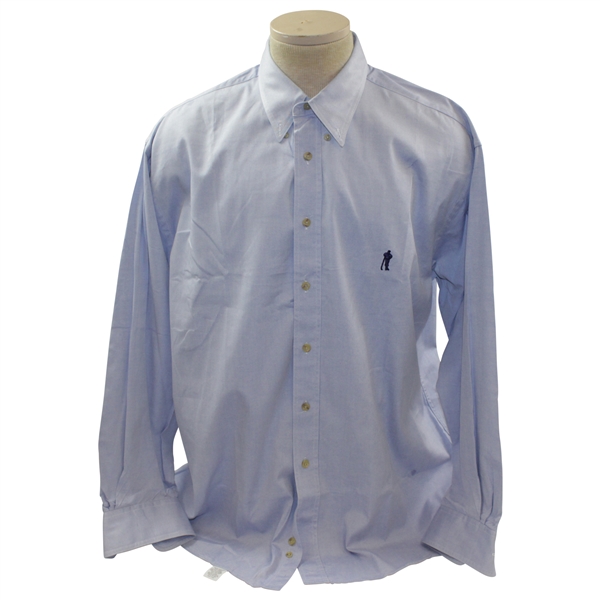 Payne Stewart's Personal Silhouette Logo Lt Blue Button Down Dress Shirt