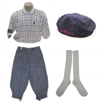 Payne Stewarts Personal Full Golfing Outfit: Cap, Plaid Shirt, Knickers, & Socks