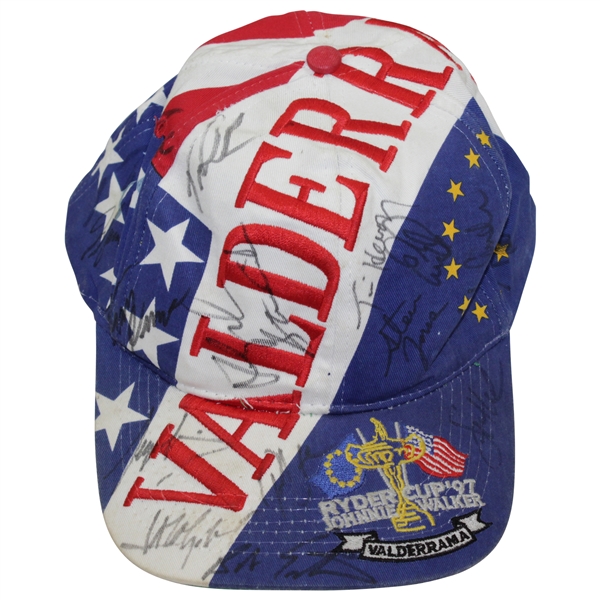 1997 Ryder Cup at Valderrama Red/White/Blue Hat Signed by Couples, Faldo & Others JSA ALOA