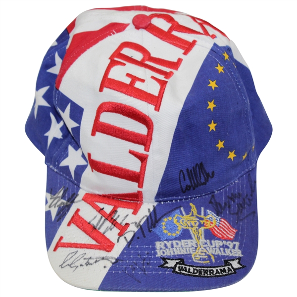 1997 Ryder Cup at Valderrama Red/White/Blue Hat Signed by Westwood, Fluff & Others JSA ALOA