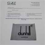 Champion Robert Karlsson Signed 2008 Alfred Dunhill Links at St. Andrews Course Flown Flag JSA ALOA