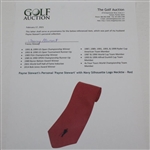 Payne Stewart's Personal 'Payne Stewart' with Navy Silhouette Logo Necktie - Red