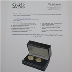 Payne Stewart's 18ct Gold Hall Marked Smurfit European Open Cuff Links in Original Box